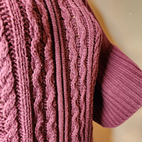 Roots lambswool-blend knit sweater zip cardigan. Pockets. 3/4 sleeve. XS. - Picture 6 of 16